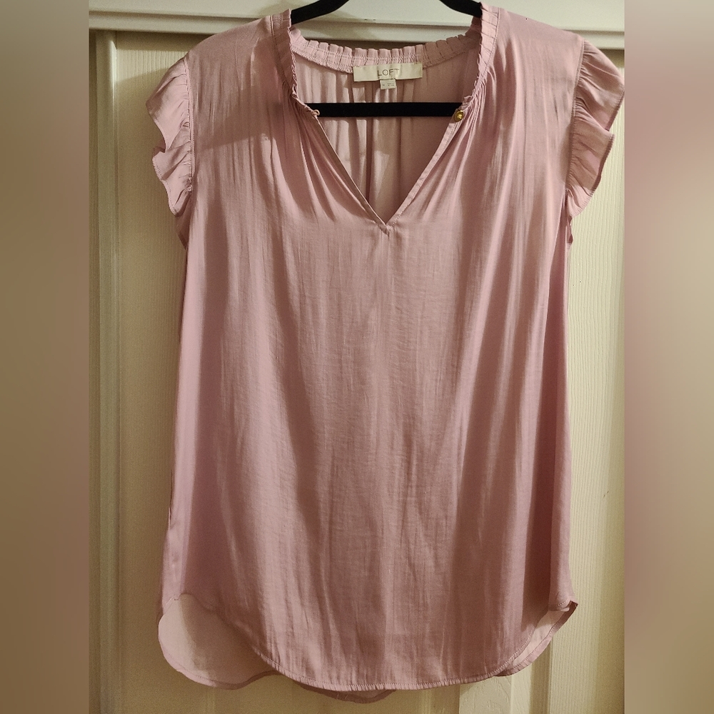 Ann Taylor LOFT Blouse Ruffle Sleeveless